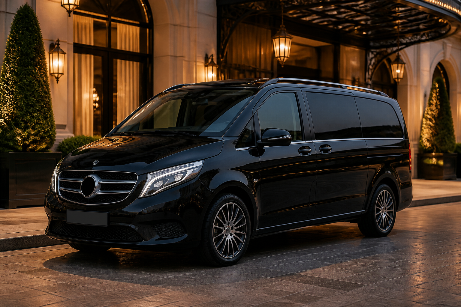 Mercedes Classe V noir pour transport de personnes premium
